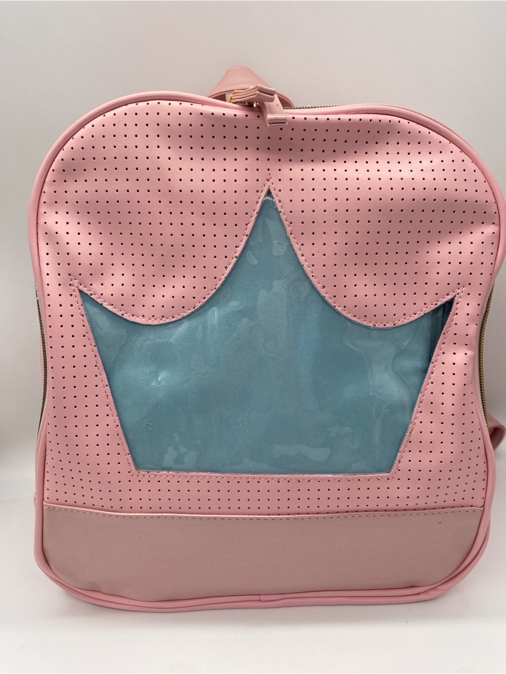 Disney Pink Kids Backpack with Light Blue Crown Window
